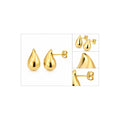 Aretes de Dama Oro 14k Gota Abombada Pulida