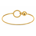 Brazalete de Dama Oro 14k Rígido con Argolla de Bolitas