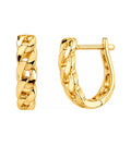 Aretes de Dama Oro 10k Huggie Eslabón Cubano