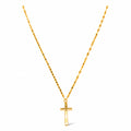 Cadena Oro 14k Corte Espejo con Dije Cruz