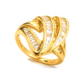 Anillo de Dama Oro 14k Onda Baguette con Diamantes Naturales