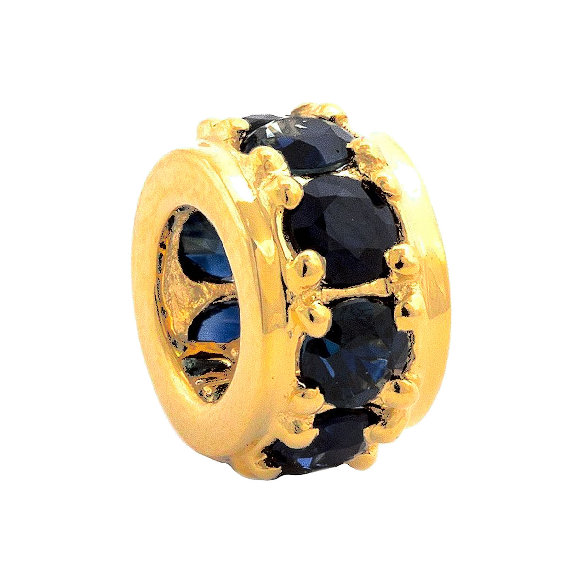 5.3x9.1mm Dije Oro 14k Redondos con Zafiro