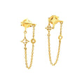 6x26mm Aretes de Dama Oro 14k Pavé con Diamantes Naturales