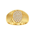 Anillo de Hombre Oro 10k Disco Pavé Diagonal