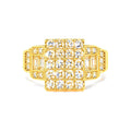 Anillo de Matrimonio Dama Oro 10k Cluster Rectangular Grande