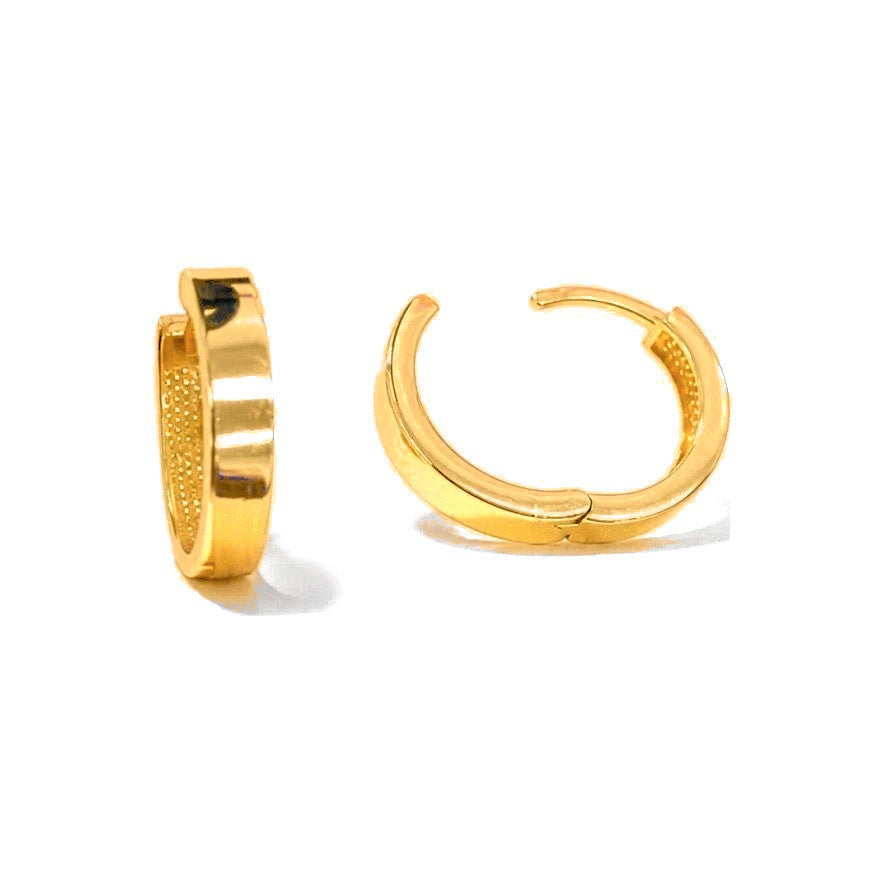 Aretes de Dama Oro 10k Aro Liso Mediano