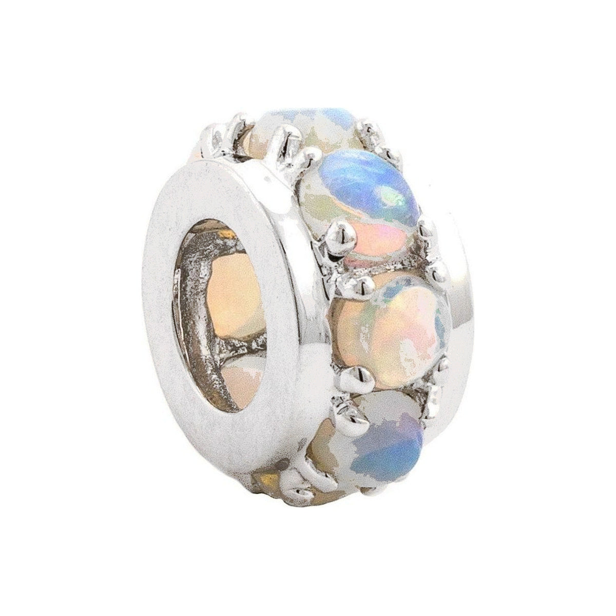 5.4x9.2mm Dije Oro Blanco 14k Redondos