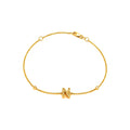 7mm Brazalete de Dama Oro 14k Inicial Pavé con Diamantes Naturales