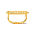 Anillo de Dama Oro 14k Cable con Barra Pave