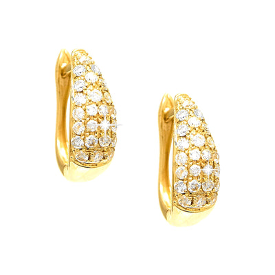 5x12mm Aretes de Dama Oro 14k Argolla Redondos con Diamantes Naturales