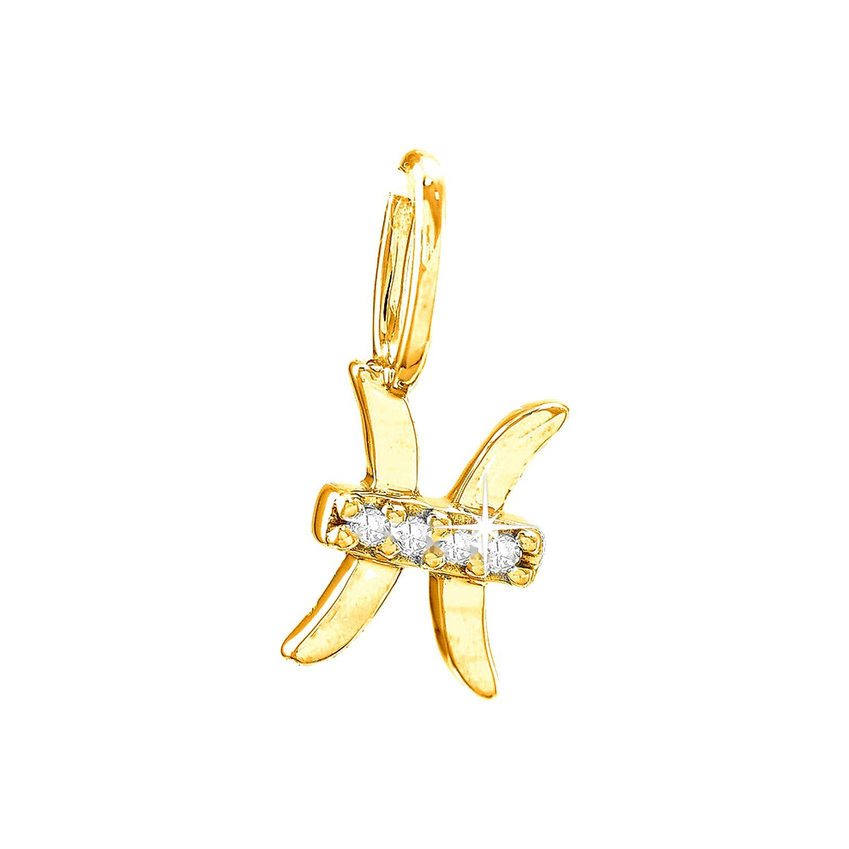 7x11mm Dije Oro 14k Pavé con Diamantes Naturales