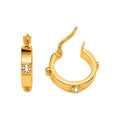 Aretes de Dama Oro 14k Aro Circonios en Bisel