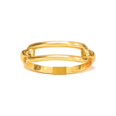 Anillo de Dama Oro 18k Eslabón Pulido