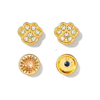 Aretes para Bebé Oro 14k Huella de Patita con Circonias