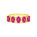 Anillo de Dama Oro 10k Eternity Circonios Fucsia