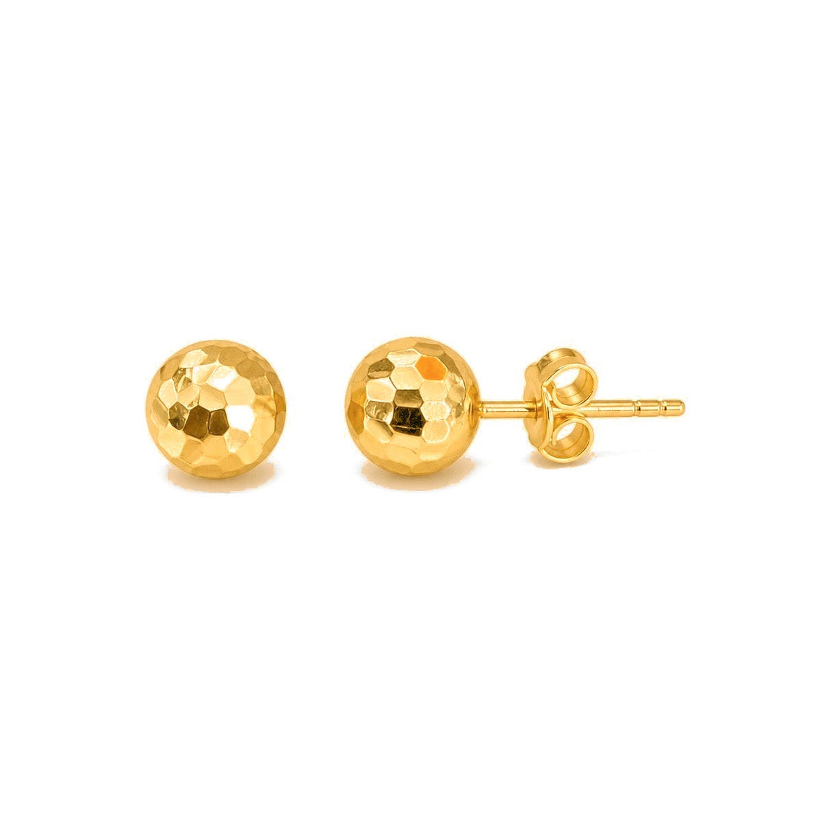 Aretes de Dama Oro 10k Bolita Facetada