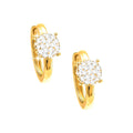 11mm Aretes de Dama Oro 14k Argolla Pavé con Diamantes Naturales
