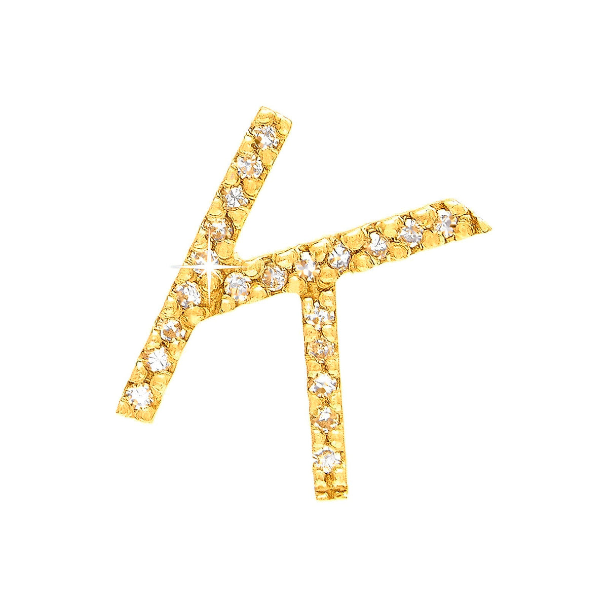 11mm Dije Oro 14k Inicial con Diamantes Naturales
