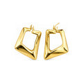 Aretes de Dama Oro 14k Aro Geométrico Abombado