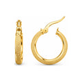 Aretes de Dama Oro 14k Argolla Escarchada
