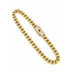 Brazalete Oro 10k Cubana con Broche de Circonios 5mm 7 Pulgadas