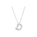 7mm Collar Oro Blanco 14k Inicial Pavé con Diamantes Naturales