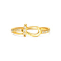 Anillo de Dama Oro 14k Lazo con Pave