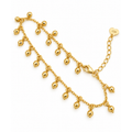 Brazalete de Dama Oro 10k Bolitas Facetadas Colgantes