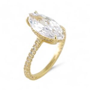10k Yellow Gold White Stone Ring