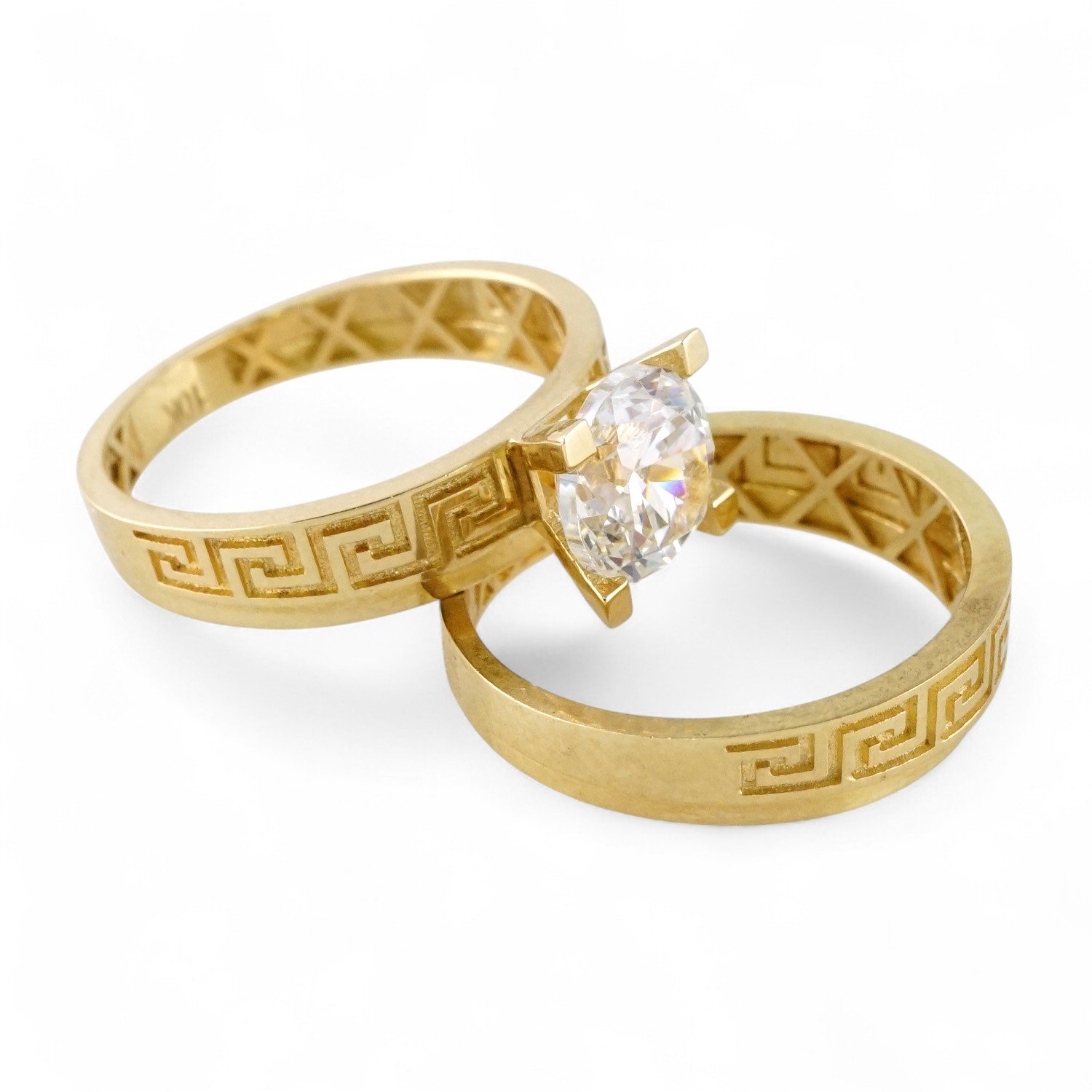 Round Stone Duo Ring