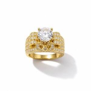 10k Yellow Gold Round Stone Ring