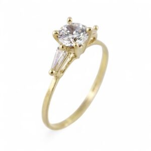 10k Yellow Gold Three-Stone Engagement Ring