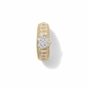 14k Yellow Gold Diamond Round Ring