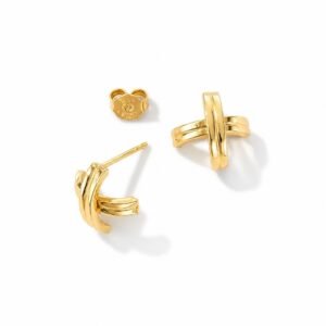 14 kYellow Gold Bold X Design Earring