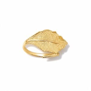 14k Yellow Gold Leaf Design Ring