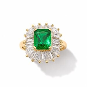 10k Yellow Gold Green Stone Ring