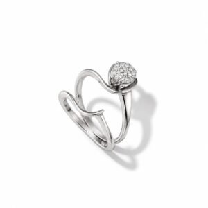 18k White Gold Diamond Duo Ring