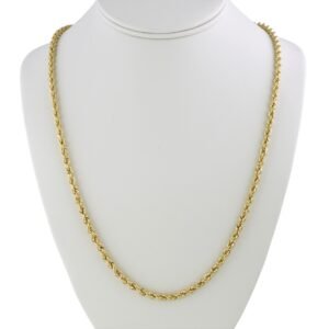 10k Yellow Gold Twisted Rope Chain Necklace