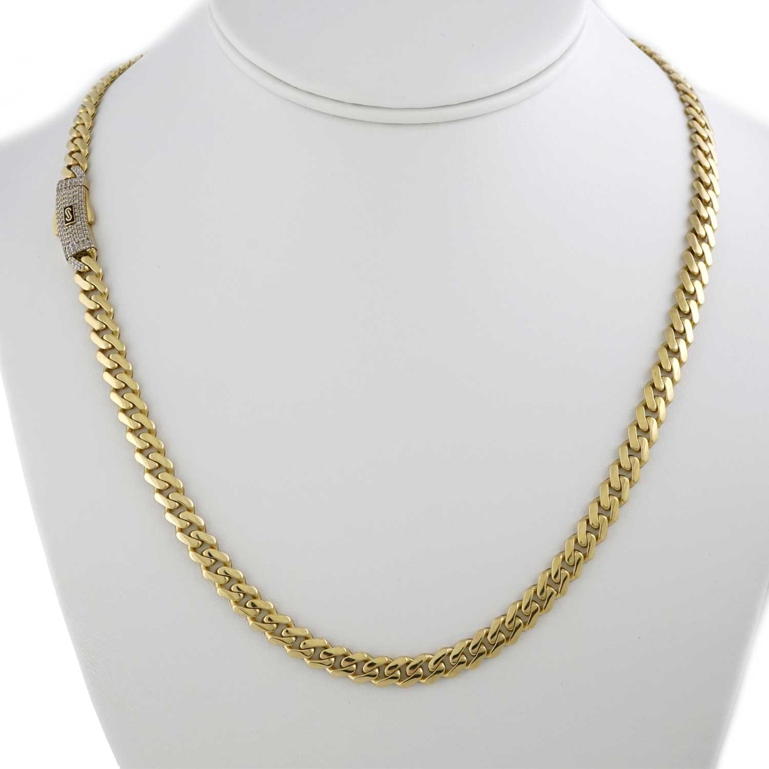 10k Yellow Gold Hollow Monaco Chain