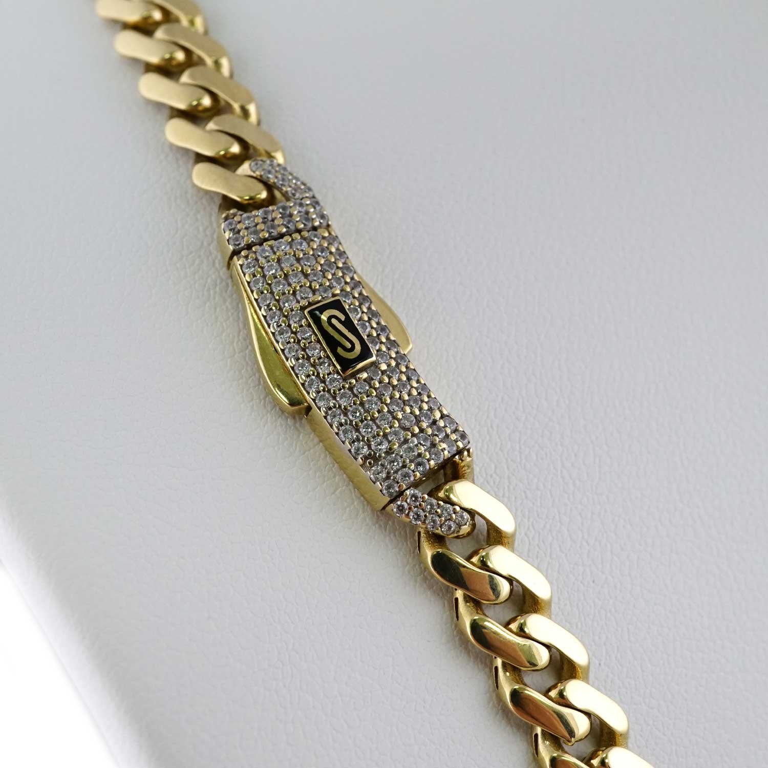 10k Yellow Gold Hollow Monaco Chain