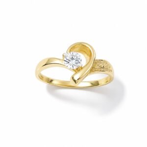 10k Yellow Gold Three-Stone Engagement Ring