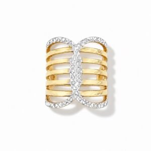 Anillo 14k semanario doble tono