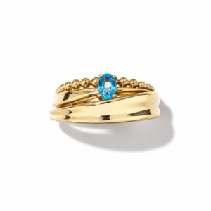 Anillo 10k piedra azul