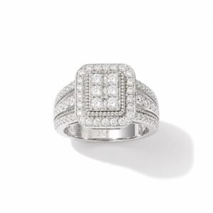 Anillo plata s925 Moissanite VVS1 de matrimonio