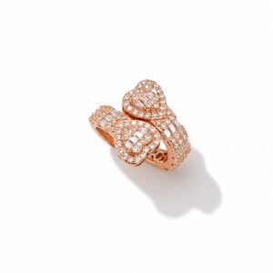 Anillo platas925 rosa con Moissanite VVS1 Baguette