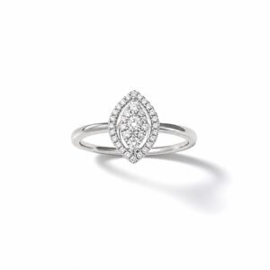 Anillo 14k oro blanco diamante naturales