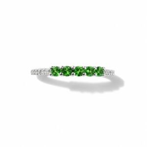Anillo 14k diamante y esmeralda