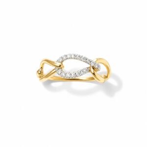 Anillo 14k diamante natural