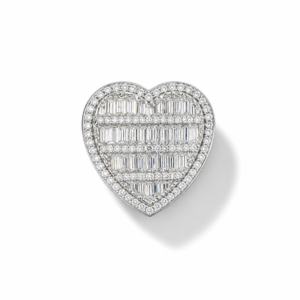Anillo de corazón plata s925 talla #9 Moissanite