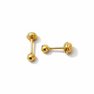 Aretes 18k dormilonas pequeñas